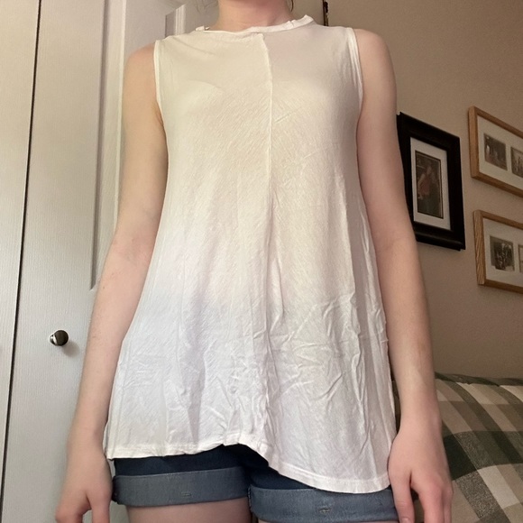 Long White F21 Flowy Tank Top - Picture 8 of 9